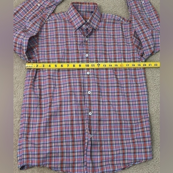 Alan Flusser Men’s Small Multicolored Stripe Button Down Long Sleeve Shirt - Picture 6 of 7